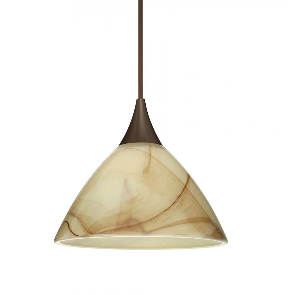 Besa Pendant Domi Bronze Mocha 1x5W LED, 15Ft. Cord