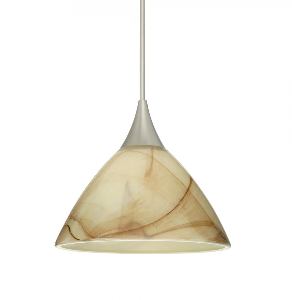 Besa Pendant Domi Satin Nickel Mocha 1x5W LED, 15Ft. Cord