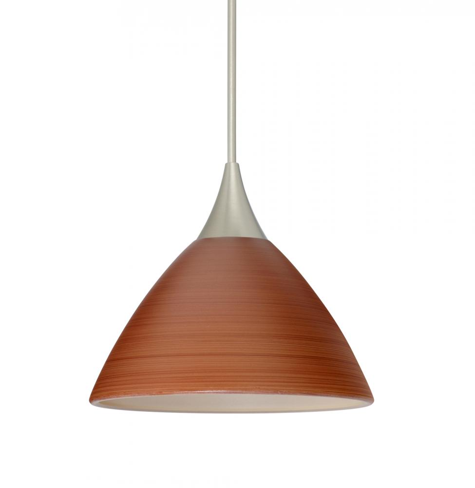 Besa Pendant Domi Satin Nickel Cherry 1x5W LED, 15Ft. Cord