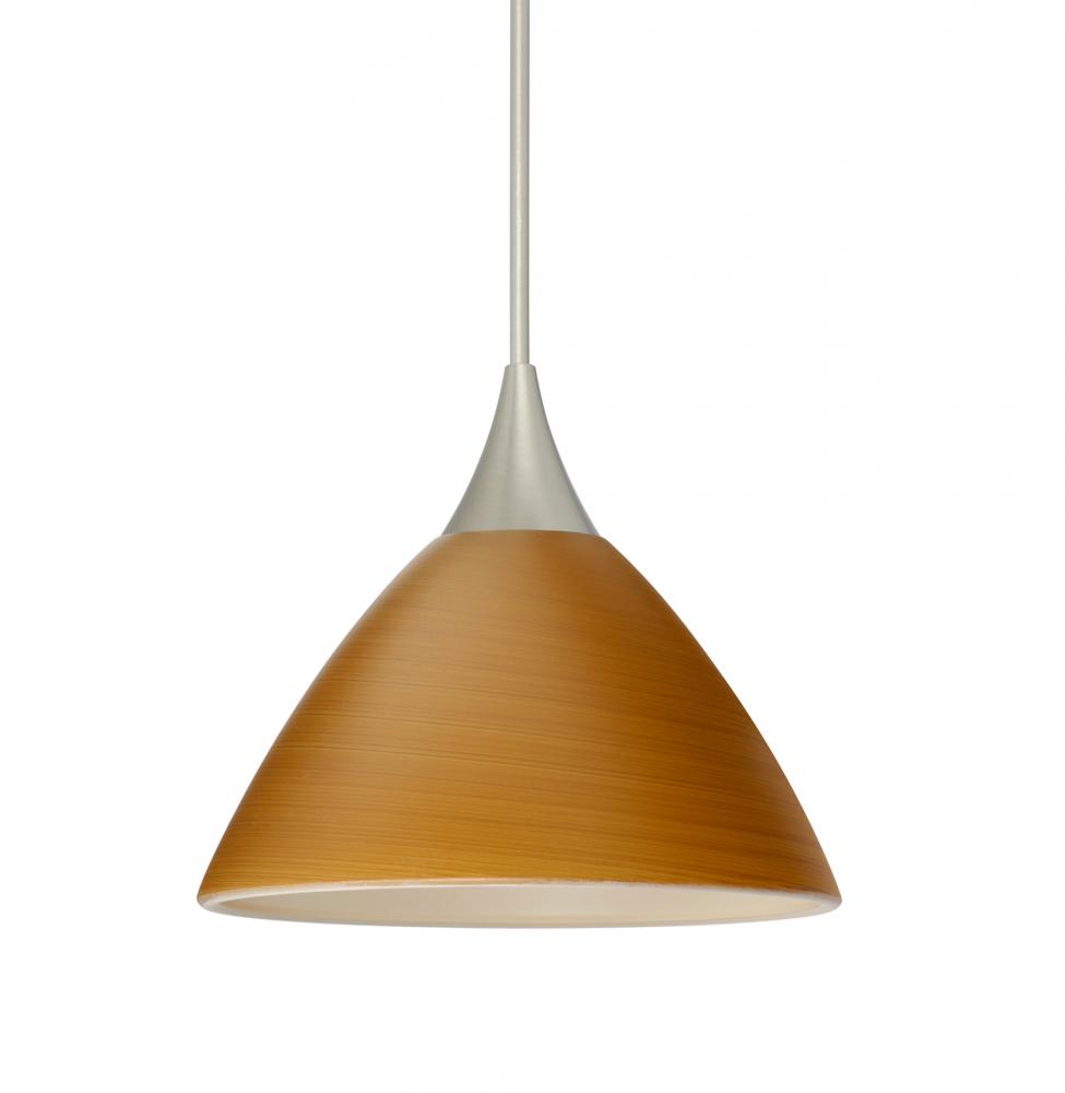 Besa Pendant Domi Satin Nickel Oak 1x5W LED, 15Ft. Cord