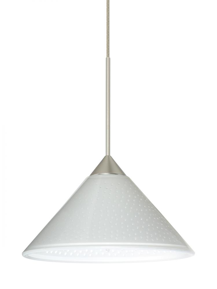 Besa Pendant Kona Satin Nickel White Starpoint 1x5W LED, 15Ft. Cord