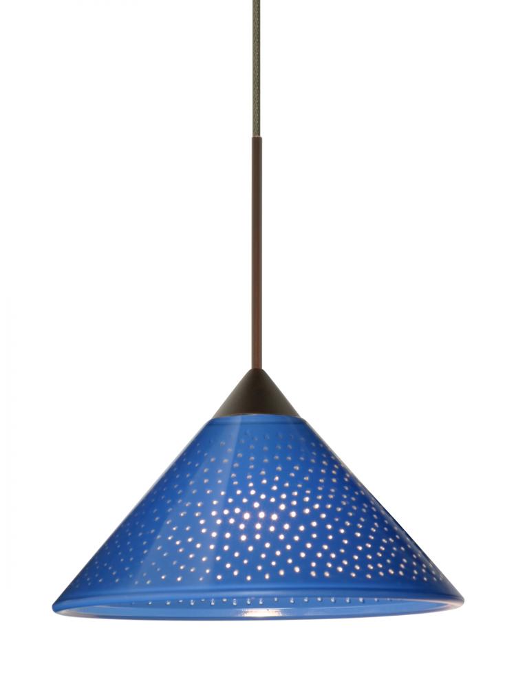 Besa Pendant Kona Bronze Blue Starpoint 1x5W LED, 15Ft. Cord