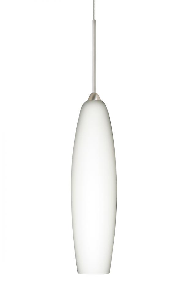 Besa Pendant Zumi Satin Nickel Opal Matte 1x35W Halogen, 15Ft. Cord