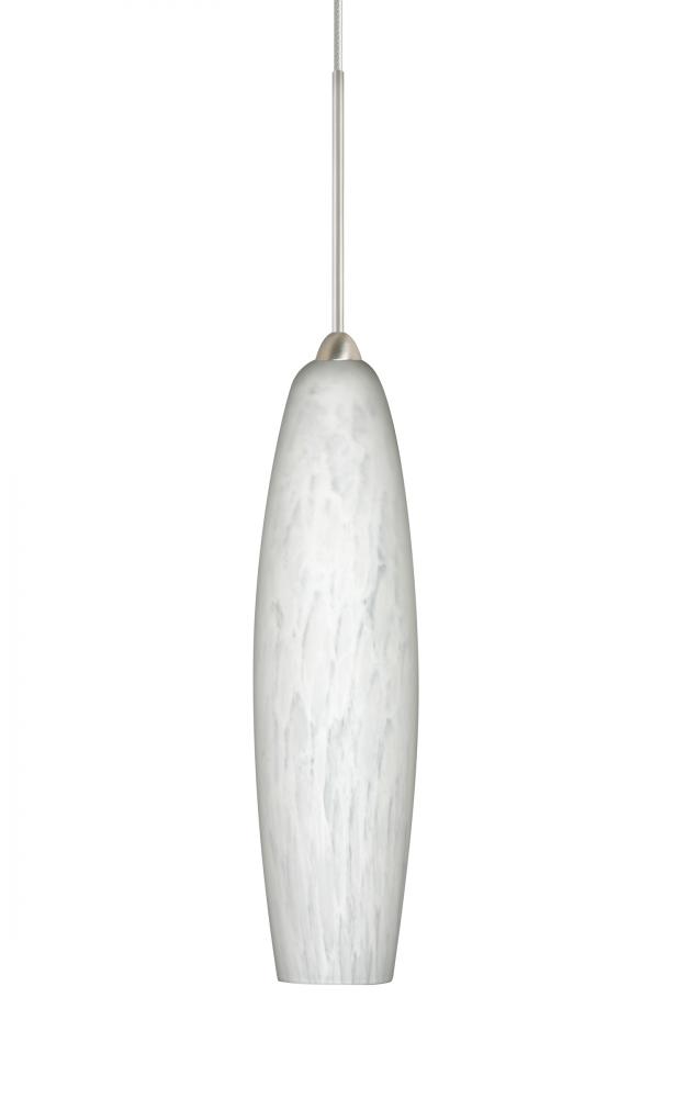 Besa Pendant Zumi Satin Nickel Carrera 1x35W Halogen, 15Ft. Cord