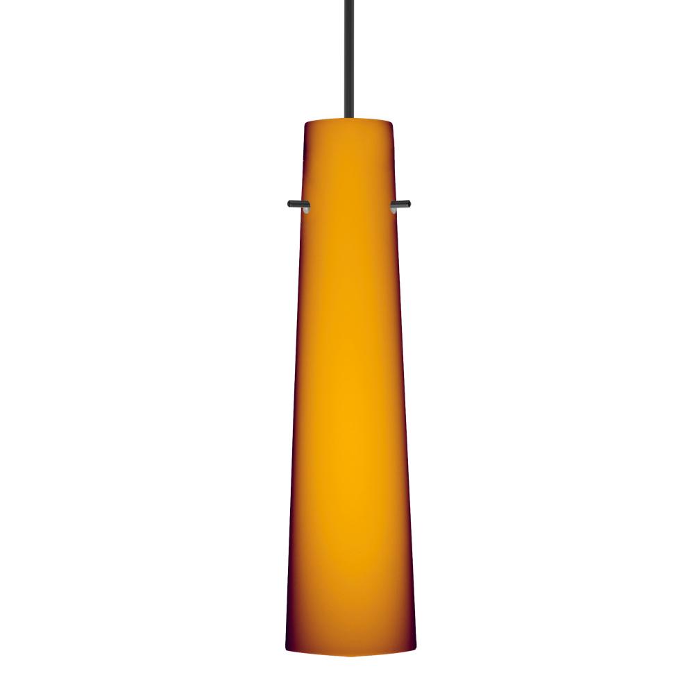 Besa Camino Pendant Black Amber Matte 1x50W Halogen, 15Ft. Cord