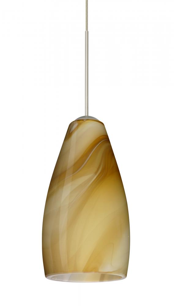 Besa Pendant Karli Satin Nickel Honey 1x5W LED