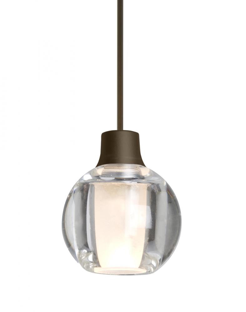 Besa, Boca 3 Cord Pendant, Clear, Bronze Finish, 1x3W LED, 15Ft. Cord