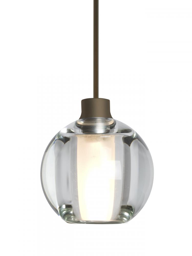 Besa, Boca 5 Cord Pendant, Clear, Bronze Finish, 1x3W LED