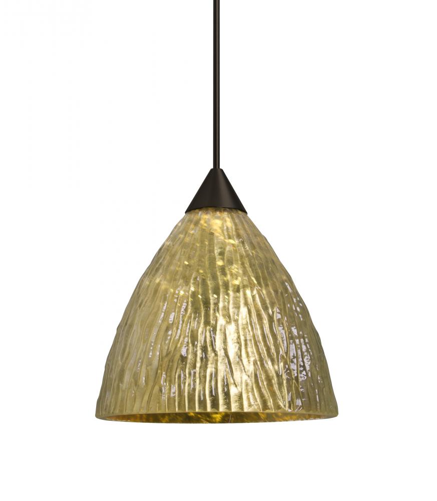 Besa, Eve Cord Pendant, Stone Gold Foil, Bronze Finish, 1x50W Halogen, 15Ft. Cord