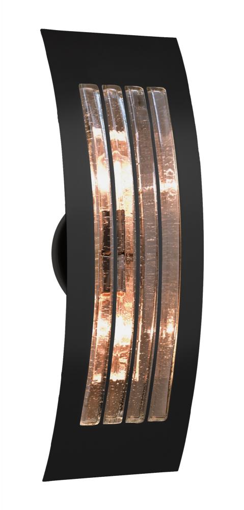 Besa, Sail Wall Sconce,Smoke Bubble, Black Finish, 2x40W B10