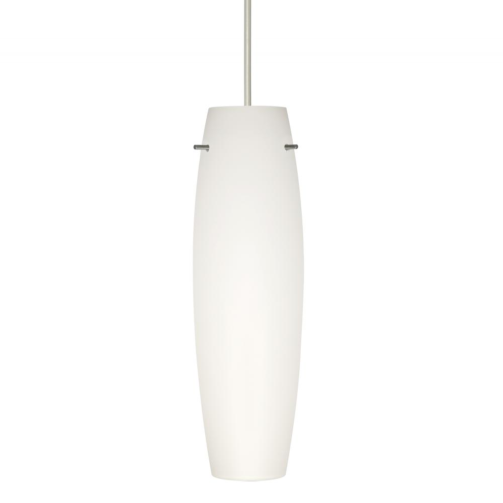 Besa Tu Tu Pendant for Multiport Canopy, Opal Matte, Satin Nickel, 1x50W Halogen, 15Ft Cor