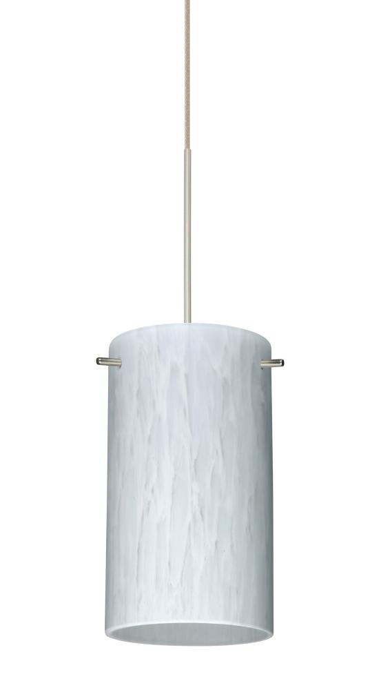 Besa Stilo 7 Pendant for Multiport Canopy Carrera Satin Nickel 1x5W LED, 15Ft. Cord