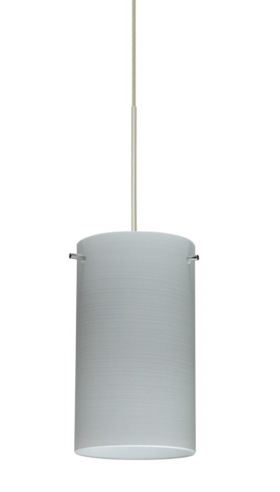 Besa Stilo 7 Pendant for Multiport Canopy Chalk Satin Nickel 1x5W LED, 15Ft. Cord