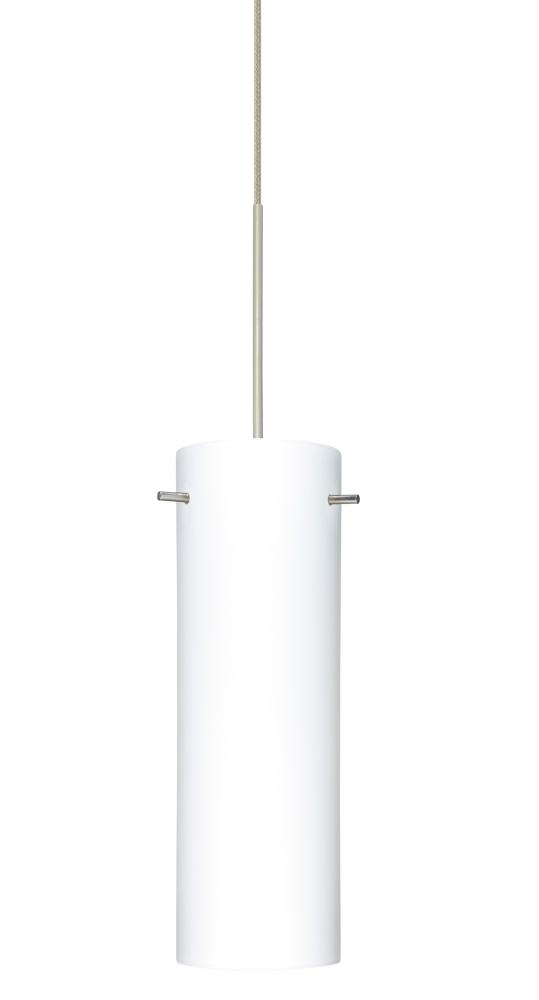 Besa Copa Pendant for Multiport Canopy, Opal Matte, Satin Nickel, 1x5W LED, 15Ft. Cord