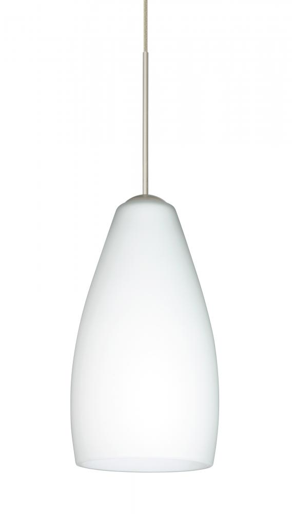 Besa Pendant For Multiport Canopy Karli Satin Nickel Opal Matte 1x5W LED, 15Ft. Cord