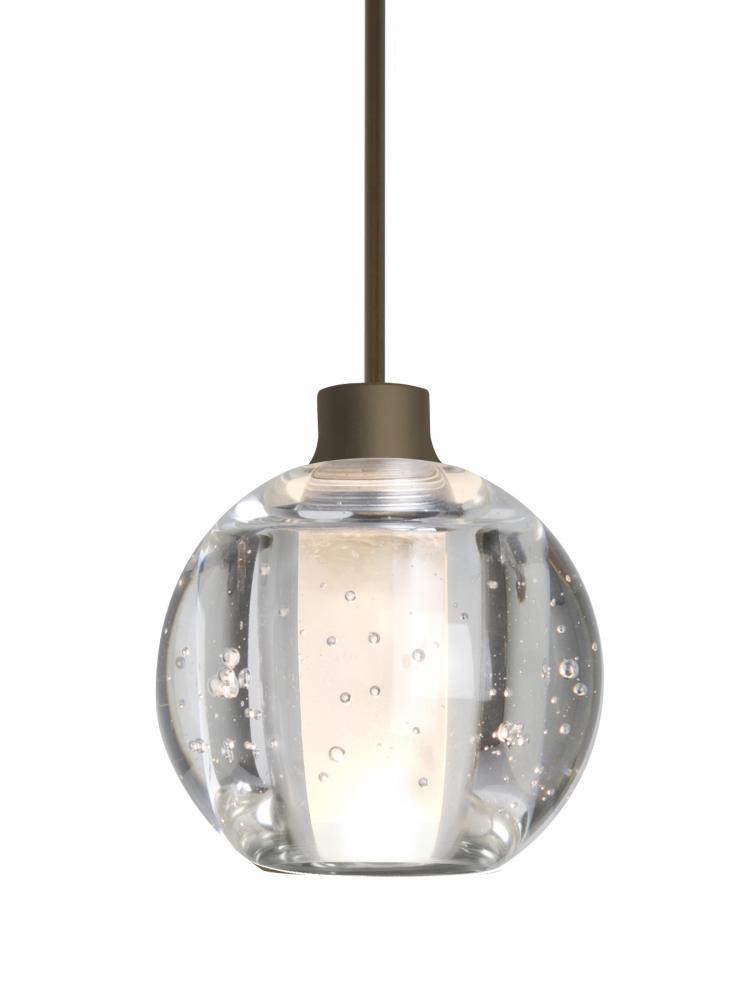 Besa, Boca 5 Cord Pendant For Multiport Canopies, Clear Bubble, Bronze Finish, 1x3W L