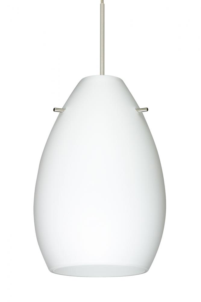 Besa Pendant Pera 6 Satin Nickel Opal Matte 1x5W LED, 15Ft. Cord