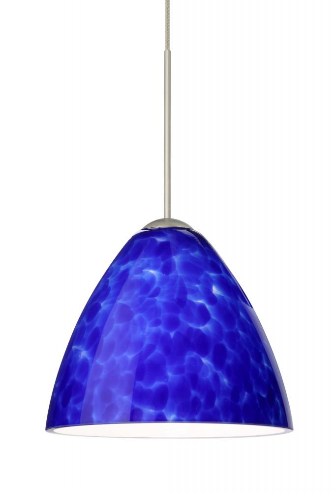 Besa Pendant Mia Satin Nickel Blue Cloud 1x5W LED, 15Ft. Cord