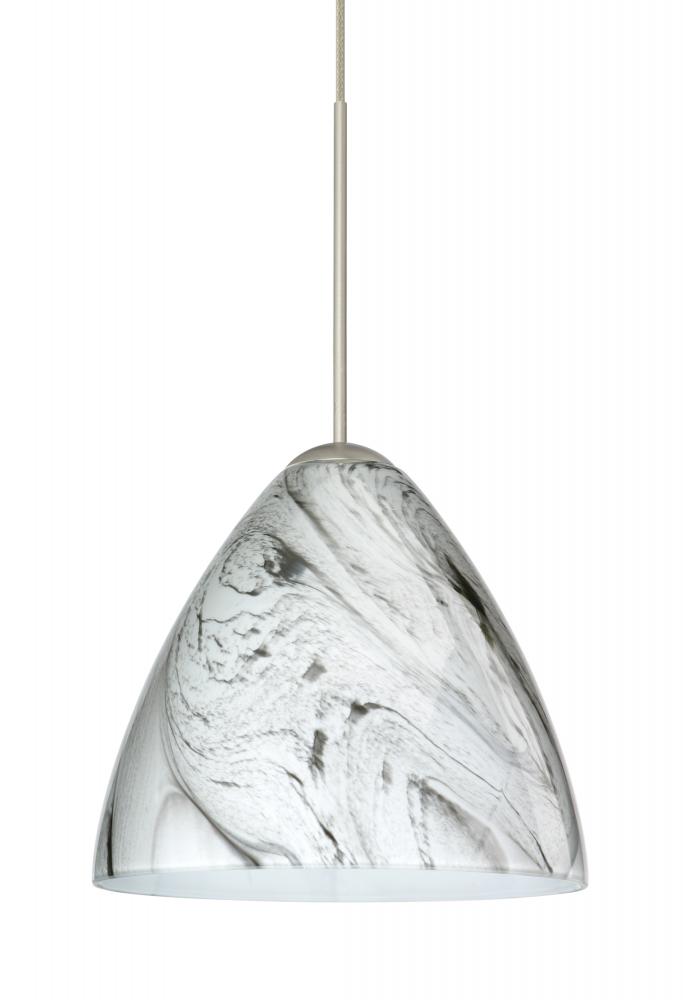 Besa Pendant Mia Satin Nickel Marble Grigio 1x5W LED, 15Ft. Cord