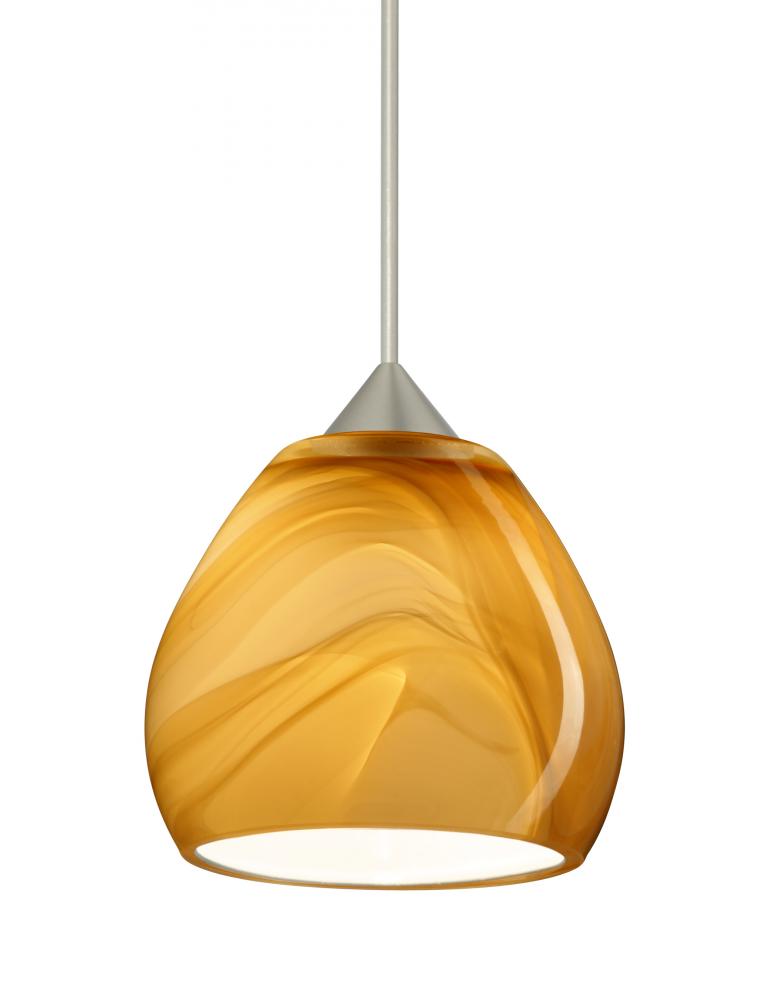 Besa Pendant Tay Tay Satin Nickel Honey 1x5W LED, 15Ft. Cord