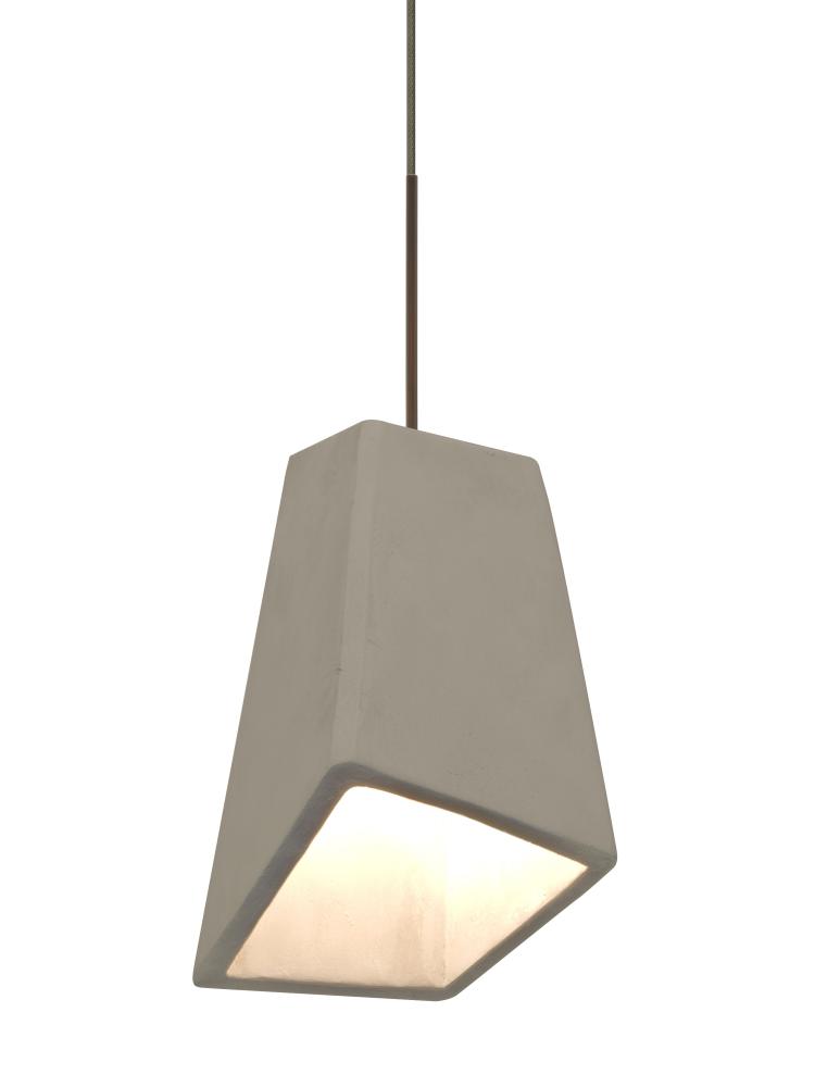 Besa Skip Cord Pendant, Tan, Bronze Finish, 1x9W LED, 15Ft. Cord