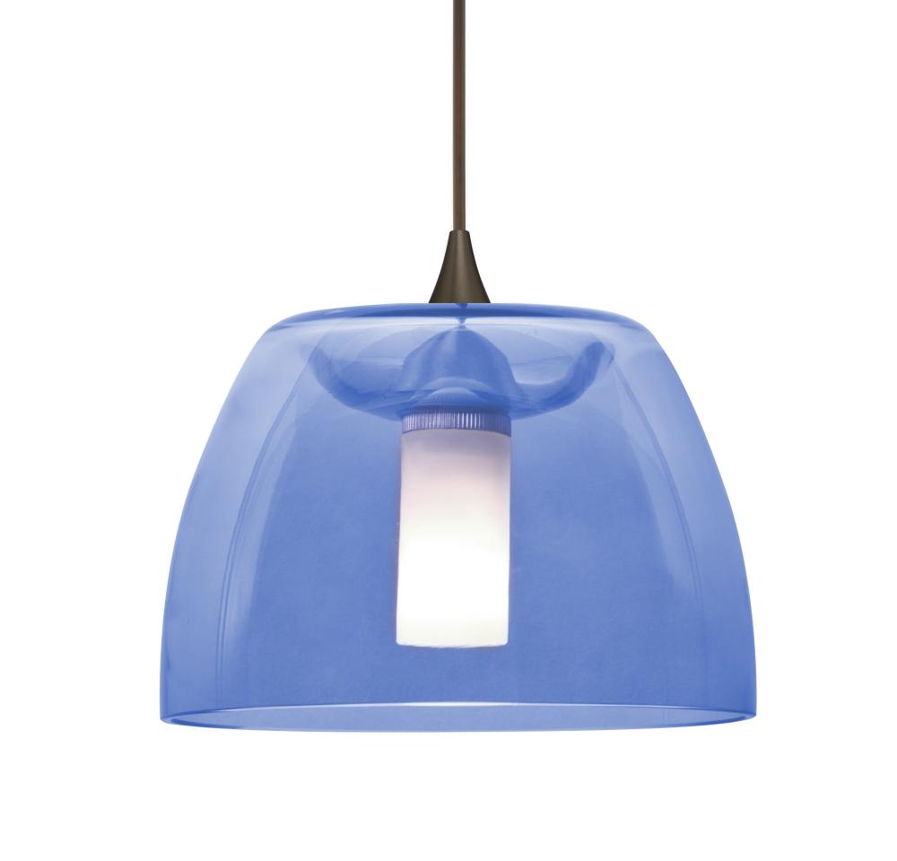 Besa Spur Cord Pendant, Blue, Bronze Finish, 1x35W Halogen, 15Ft. Cord