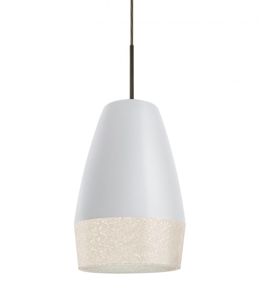 Abu 12 Cord Pendant for Mulitport Canopy, White/Glitter, Bronze Finish, 1x60W Medium base