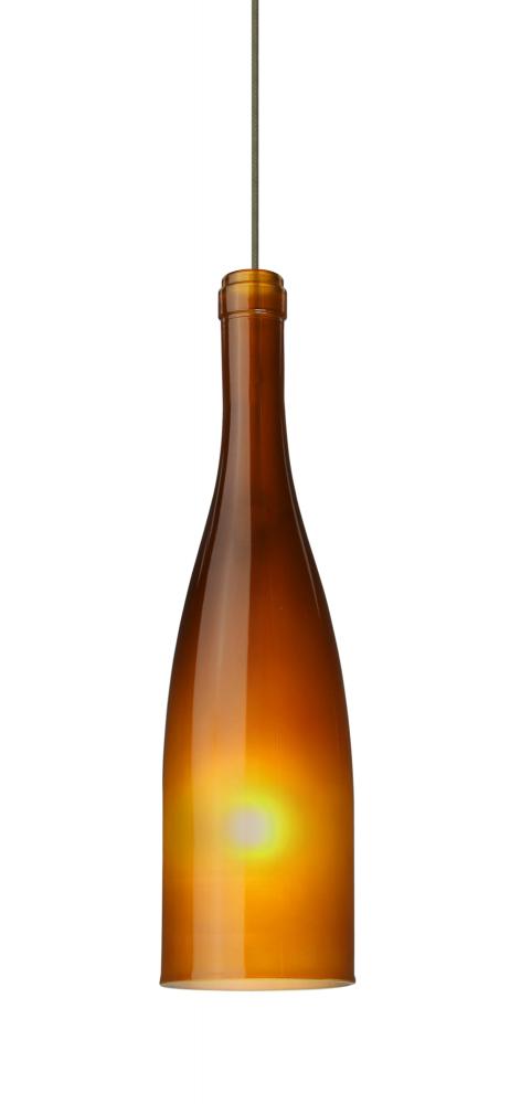 Besa Pendant Botella 10 Bronze Amber Frost 1x35W Halogen