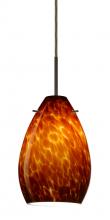 Besa Lighting 1BC-171318-LED-BR-L - Besa Pendant Pera 6 Bronze Amber Cloud 1x5W LED, 15Ft Cord