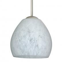 Besa Lighting 1BC-412219-LED-SN-L - Besa Bolla LED Pendant Carrera Satin Nickel 1x9W LED, 15Ft. Cord