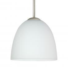 Besa Lighting 1BC-757207-LED-SN-L - Besa Sasha LED Pendant 1Bc Opal Matte Satin Nickel 1x9W LED, 15Ft. Cord