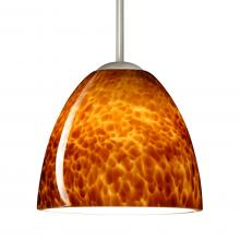 Besa Lighting 1BC-757218-LED-SN-L - Besa Sasha LED Pendant 1Bc Amber Cloud Satin Nickel 1x9W LED, 15Ft. Cord