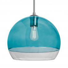 Besa Lighting 1JC-ALLY12BL-EDIL-SN - Besa, Ally 12 Cord Pendant, Coral Blue/Clear, Satin Nickel Finish, 1x5W LED Filament