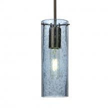 Besa Lighting 1JC-JUNI10BL-BR-L - Besa, Juni 10 Cord Pendant, Blue Bubble, Bronze, 1x60W Medium Base, 15Ft. Cord