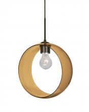 Besa Lighting 1JC-PLATOAM-BR-NI - Besa, Plato Cord Pendant, Amber, Bronze Finish, 1x60W Medium Base