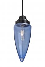 Besa Lighting 1JC-SULUBL-BK - Besa, Sulu Cord Pendant, Blue Bubble, Black Finish, 1x60W Medium Base