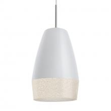 Besa Lighting 1JT-ABU12WH-SN - Abu 12 Cord Pendant, White/Glitter, Satin Nickel Finish, 1x60W Medium base