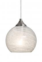 Besa Lighting 1JT-JILLYCL-SN - Besa, Jilly Cord Pendant, Vapor Clear, Satin Nickel Finish, 1x60W Medium Base