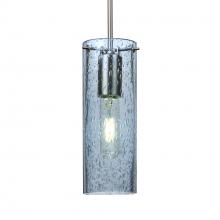 Besa Lighting 1JT-JUNI10BL-SN-L - Besa, Juni 10 Cord Pendant, Blue Bubble, Satin Nickel, 1x60W Medium Base, 15Ft. Cord