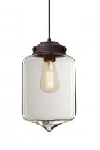 Besa Lighting 1JT-OLINCL-EDIL-BR - Besa Olin Pendant Bronze Clear 1x4W LED Filament