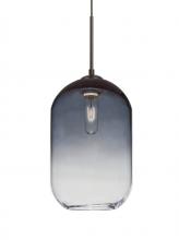 Besa Lighting 1JT-OMEGA12ST-BR - Besa, Omega 12 Cord Pendant,Steel/Clear, Bronze Finish, 1x60W Medium Base