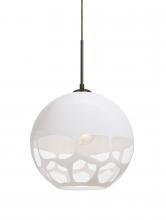 Besa Lighting 1JT-ROCKYWH-BR - Besa, Rocky Cord Pendant, White, Bronze Finish, 1x60W Medium Base