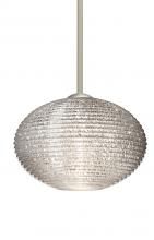 Besa Lighting 1TT-4913GL-LED-SN - Besa Pendant Pape 12 Satin Nickel Glitter 1x9W LED