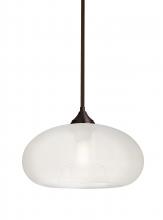 Besa Lighting 1TT-BANAFR-EDIL-BR - Besa Stem Pendant Bana Bronze Frost 1x4W LED Filament