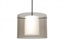 Besa Lighting 1TT-S00707-BR - Besa Stem Pendant Pahu 16 Bronze Transparent Smoke/Opal 1x150W Medium Base A21