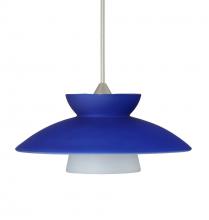  1XT-271823-SN - Besa Pendant Trilo 7 Satin Nickel Blue Matte 1x50W Halogen