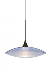 Besa Lighting 1XT-6294BL-BR - Besa Pendant Spazio Bronze Blue/Frost 1x50W Halogen