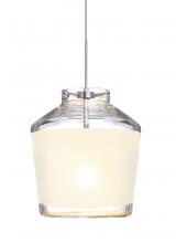 Besa Lighting 1XT-PIC6WH-SN - Besa Pendant Pica 6 Satin Nickel White Sand 1x50W Halogen