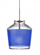 Besa Lighting 1XP-PIC6BL-BR - Besa Pendant Pica 6 Bronze Blue Sand 1x50W Halogen