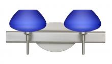 Besa Lighting 2SW-541087-LED-SN - Besa Wall Peri Satin Nickel Blue Matte 2x5W LED